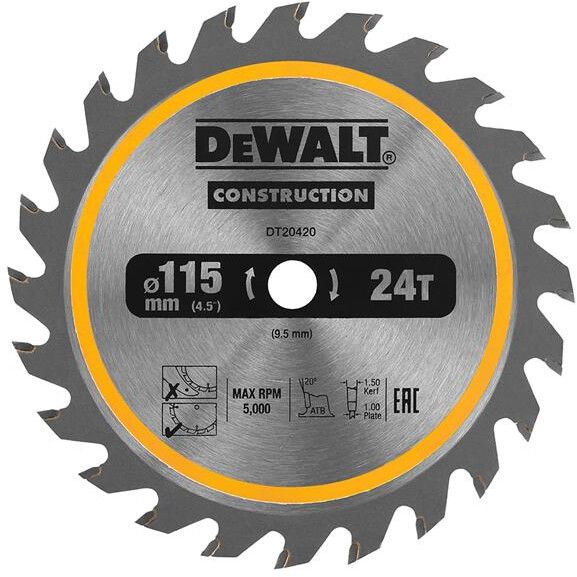 Saeketas puidule DeWalt DT20420-QZ; 115 mm; Z24