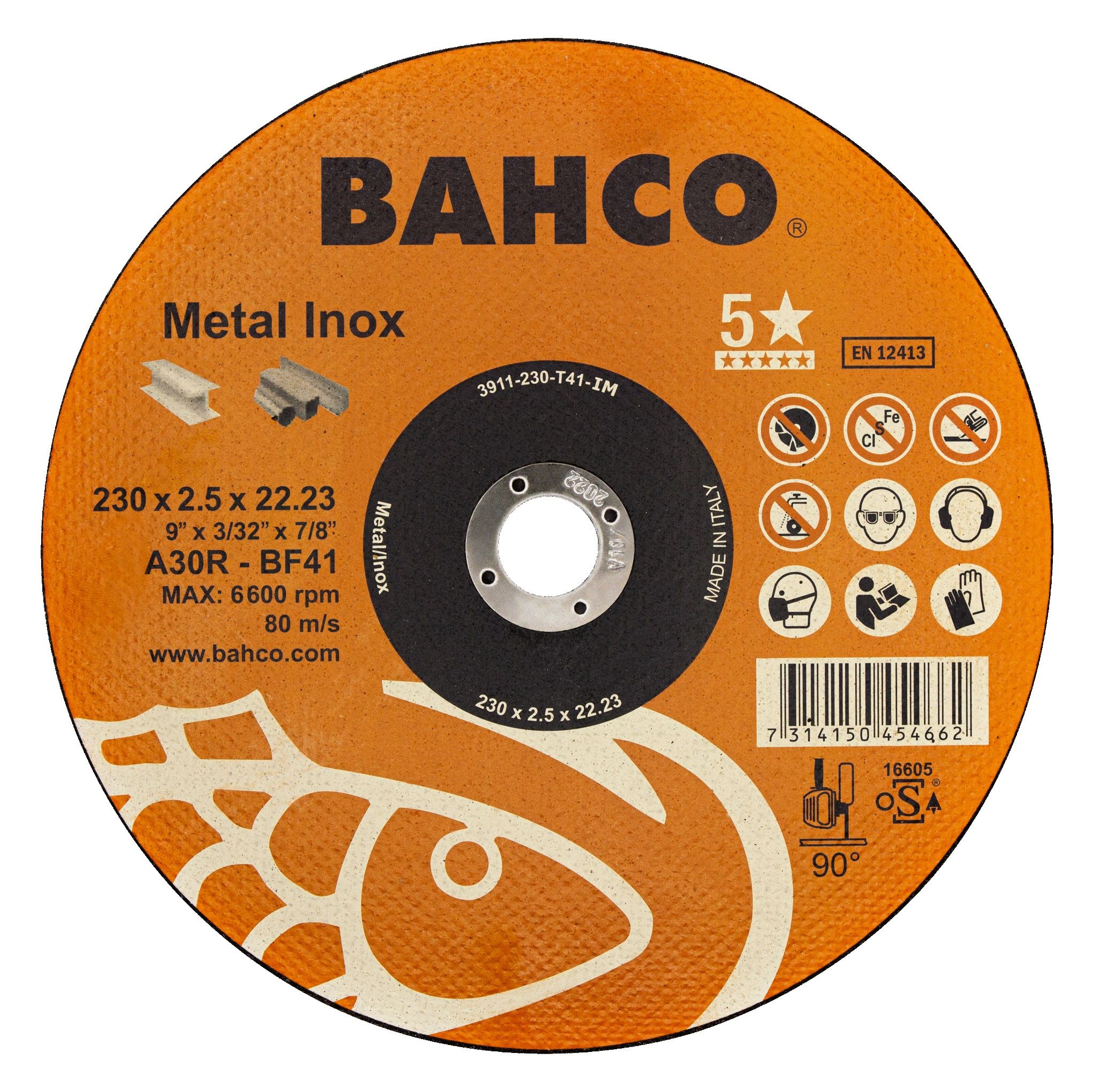 Abrasiiv lõikeketas Bahco Metal Inox; 230x2,5 mm