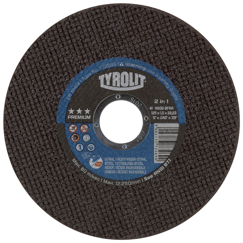 Abrasiiv lõikeketas Tyrolit; Ø125x1 mm; 1 tk