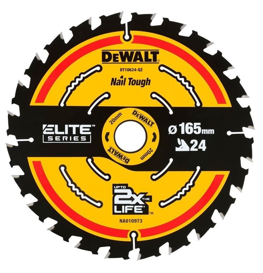 Saeketas puidule DeWalt; 165x1,65x20,0 mm; Z24; 18°