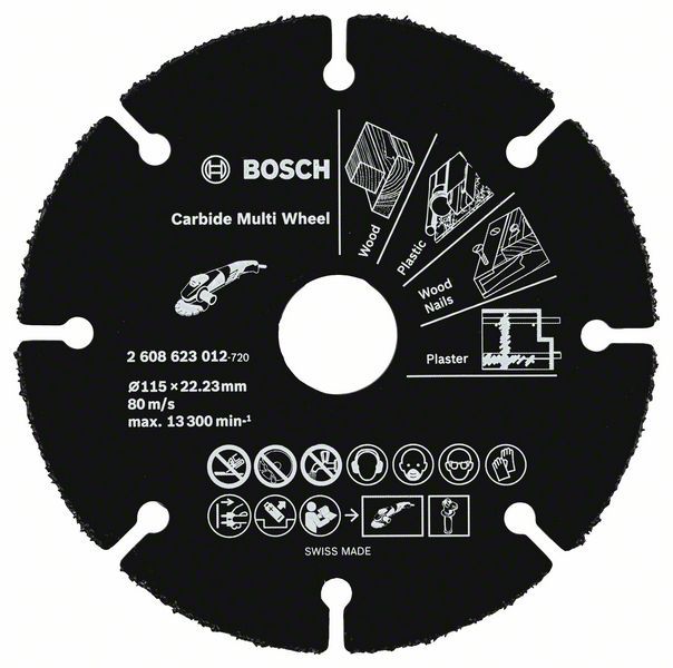Nurklihvija lõiketera puidu lõikamiseks Bosch 2608623012; 115x1 mm