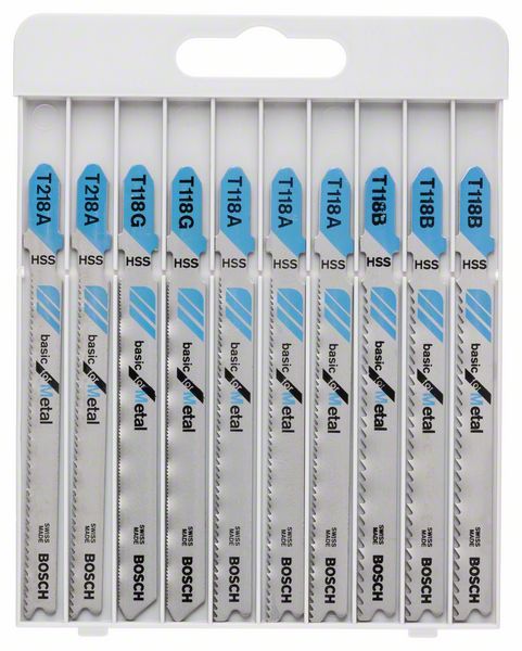 Tikksaeterade komplekt Bosch ''Basic for Metal'' T218A; T118G; T118A; T118B; 10 tk