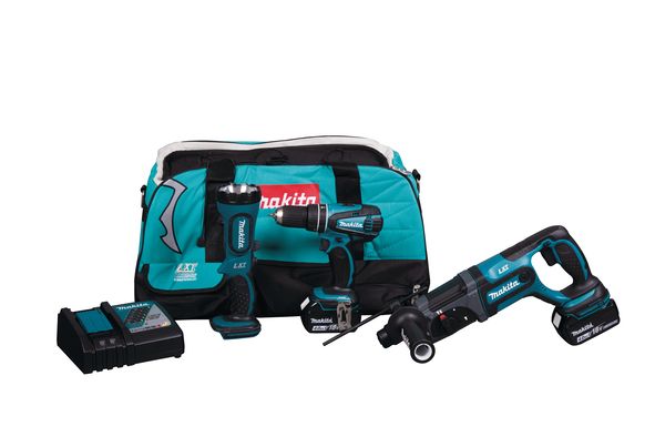 Tööriistakomplekt Makita DLX3008M (DHP456 + DHR241 + DML185); 18 V; 2x4,0 Ah aku
