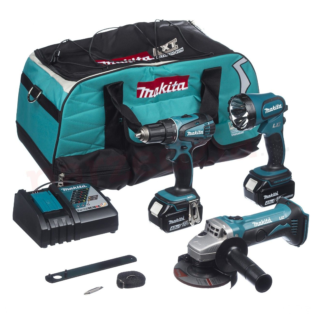 Tööriistakomplekt Makita DLX3007M (DDF456 + DGA452 + DML185); 18 V; 2x4,0 Ah aku