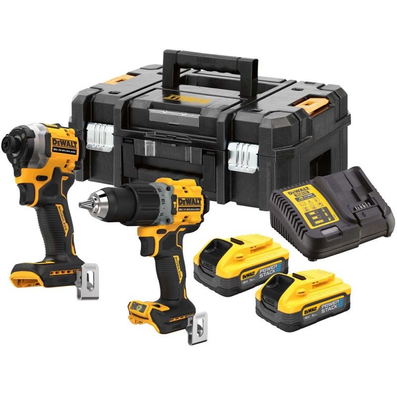 Tööriistakomplekt DeWalt DCK2050H2T-QW (DCD805 + DCF850); 18 V; 2x5,0 Ah aku