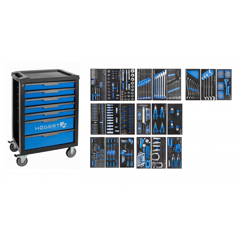 Tööriistade komplekt moodulis Hogert HT7G048-INS-4A; 596 tk