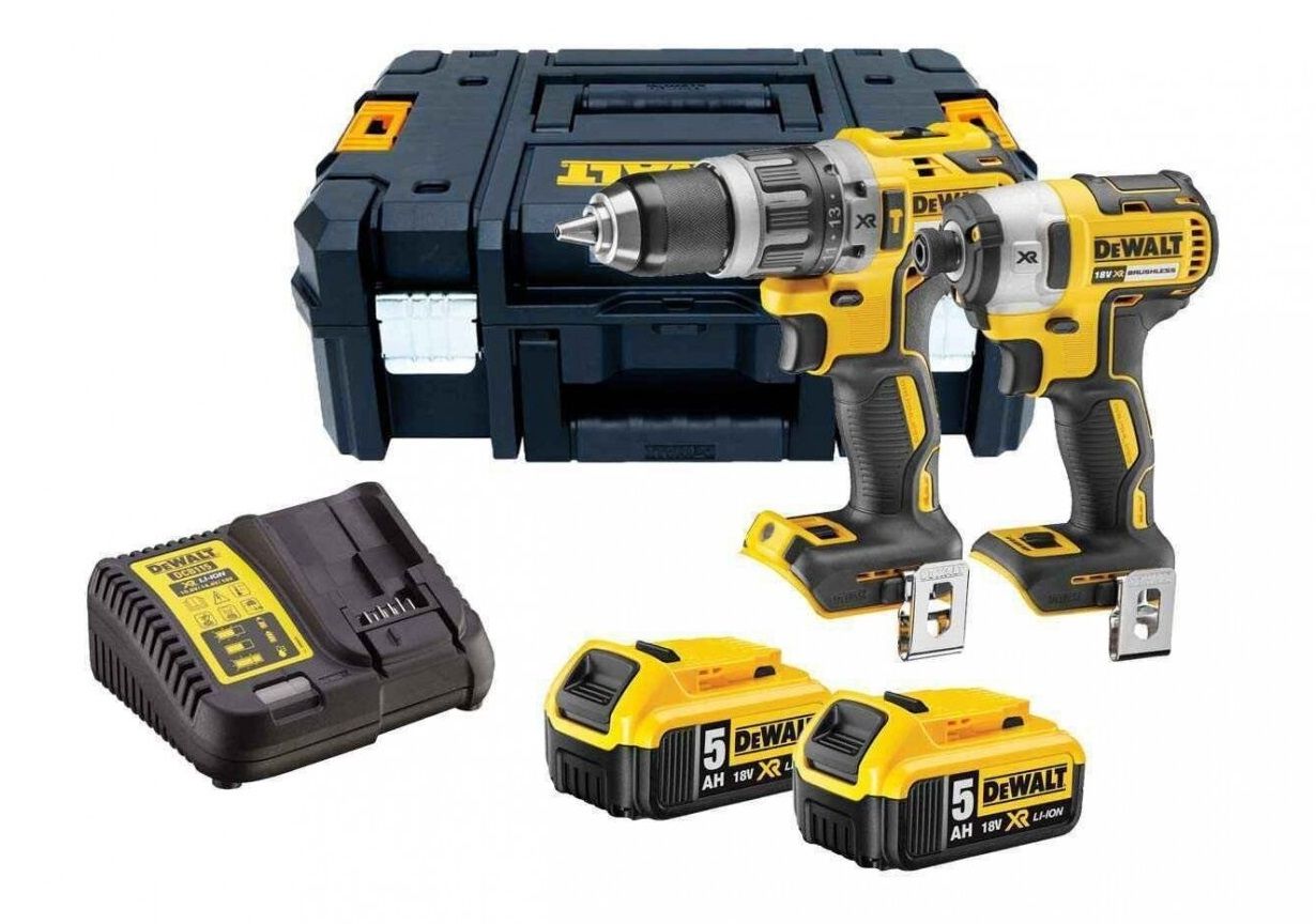 Tööriistakomplekt DeWalt DCK266P2LR-QW (DCD796 + DCF887); 18 V; 2x5,0 Ah aku