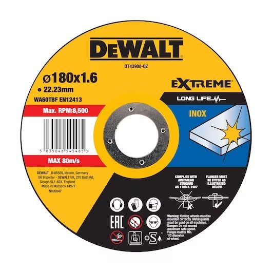 Abrasiiv lõikeketas DeWalt DT43908-QZ; 180x22,23 mm