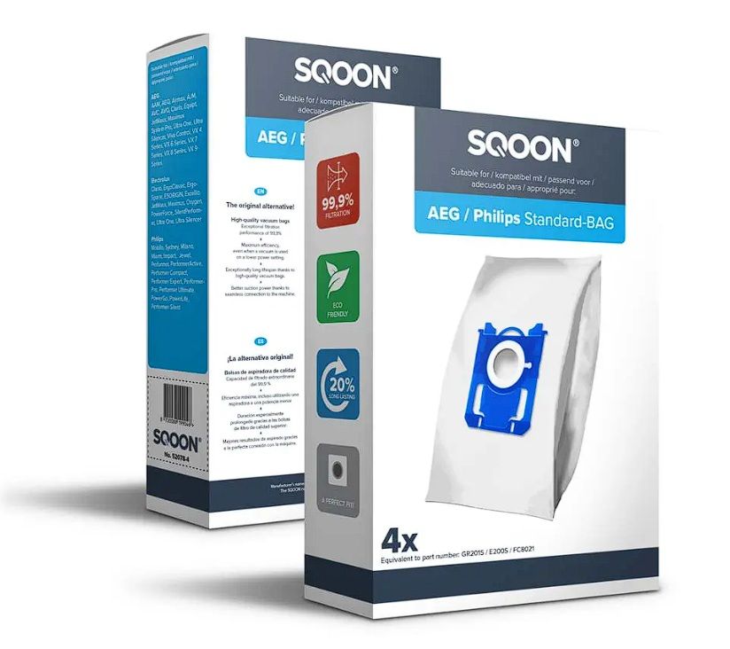 Riidest tolmukott SQOON 52078-4; Philips S-Bag 3-D; 4 tk