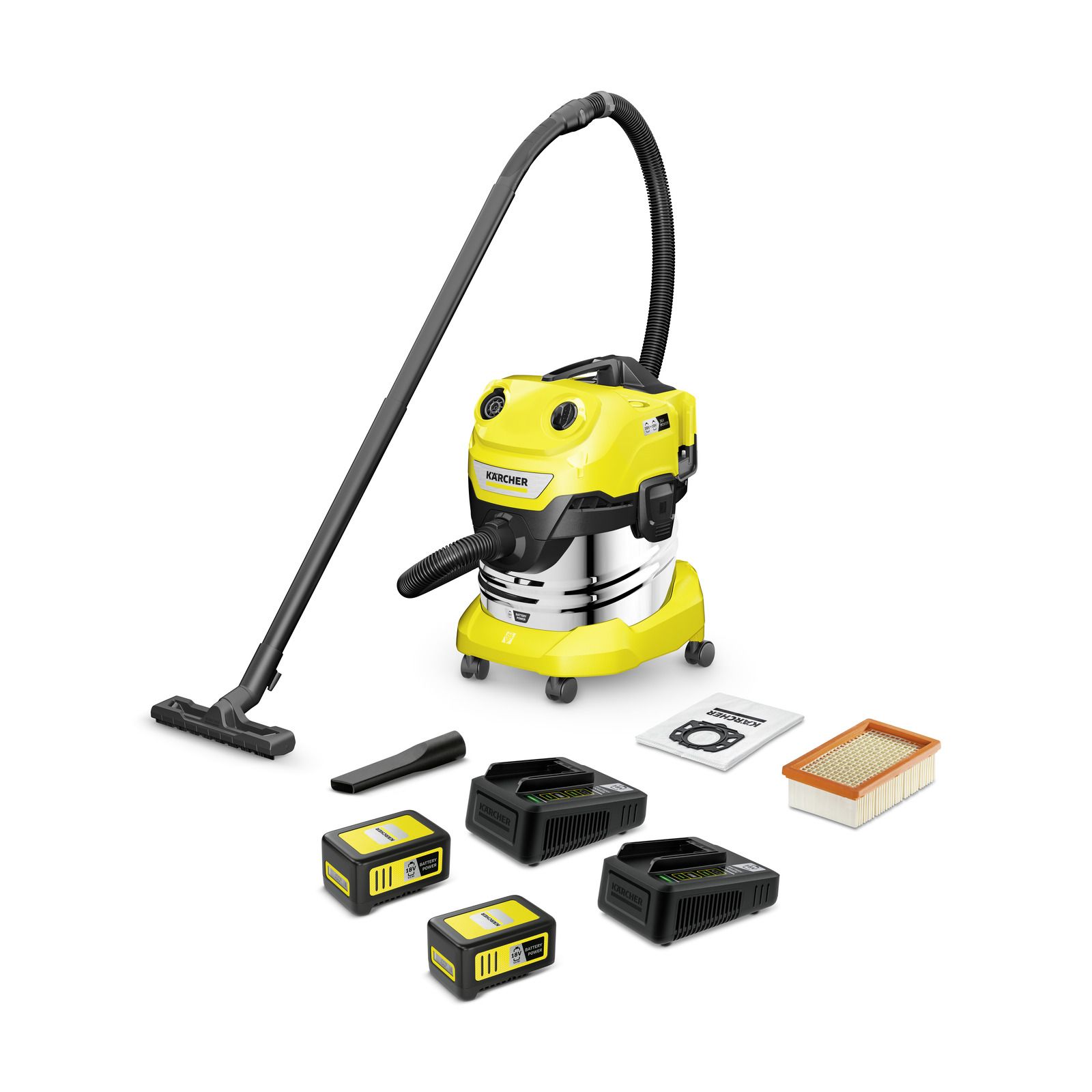 Tolmuimeja kuiv- ja märgpuhastamiseks Karcher WD 4-18 S Dual Battery Set