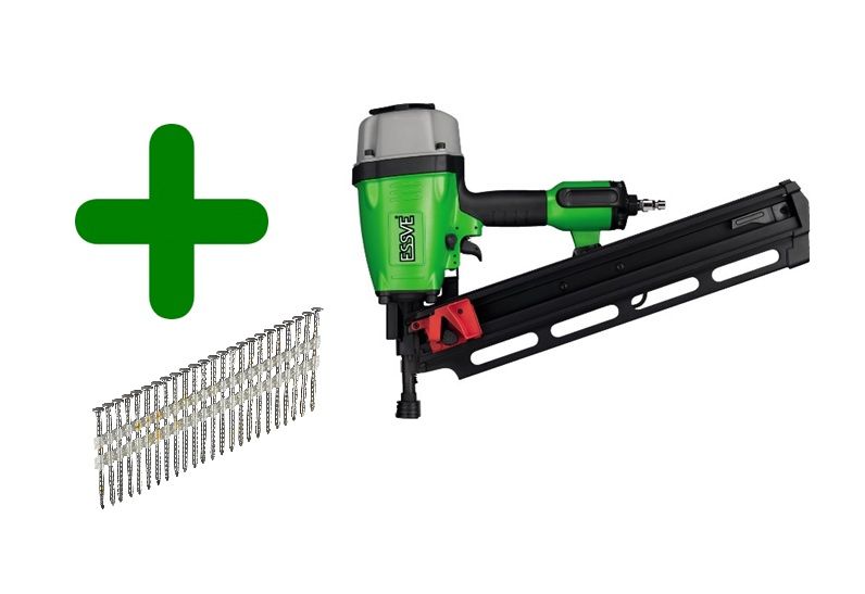 Pneumaatiline naelapüstol Essve FN 21/90; 21°; 50-90 mm + Naelad