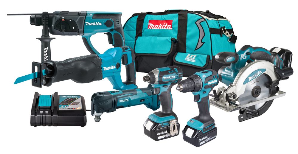 Tööriistakomplekt Makita DLX6135TX1 (DDF490+DTD152+DHR202+DSS610+DJR186+DTM51); 18 V; 3x5,0 Ah aku