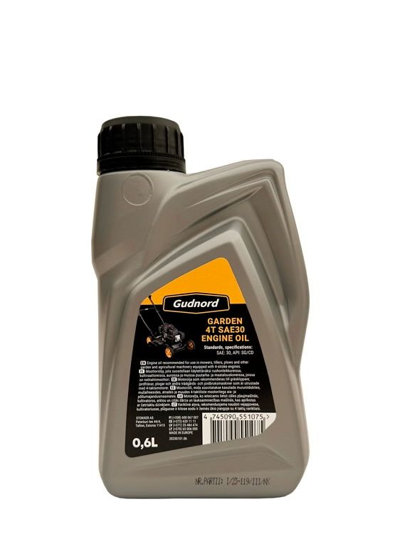 Õli Gudnord Garden SAE30 4T; 0,6 l; neljataktilistele mootoritele
