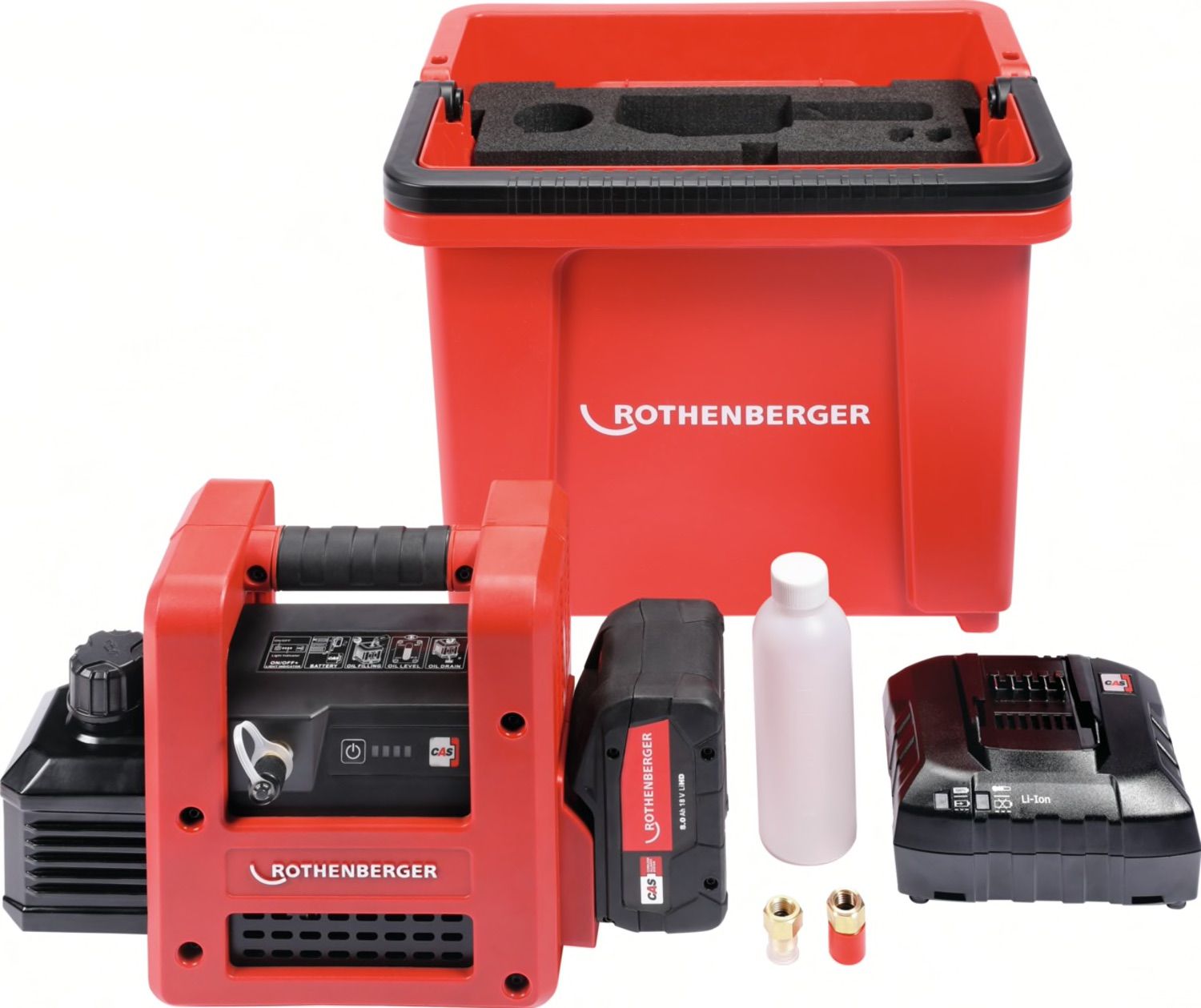 Juhtmevaba vaakumpump Rothenberger ROAIRVAC R32 2.0 CL Set; 18 V; 1x8,0 Ah aku