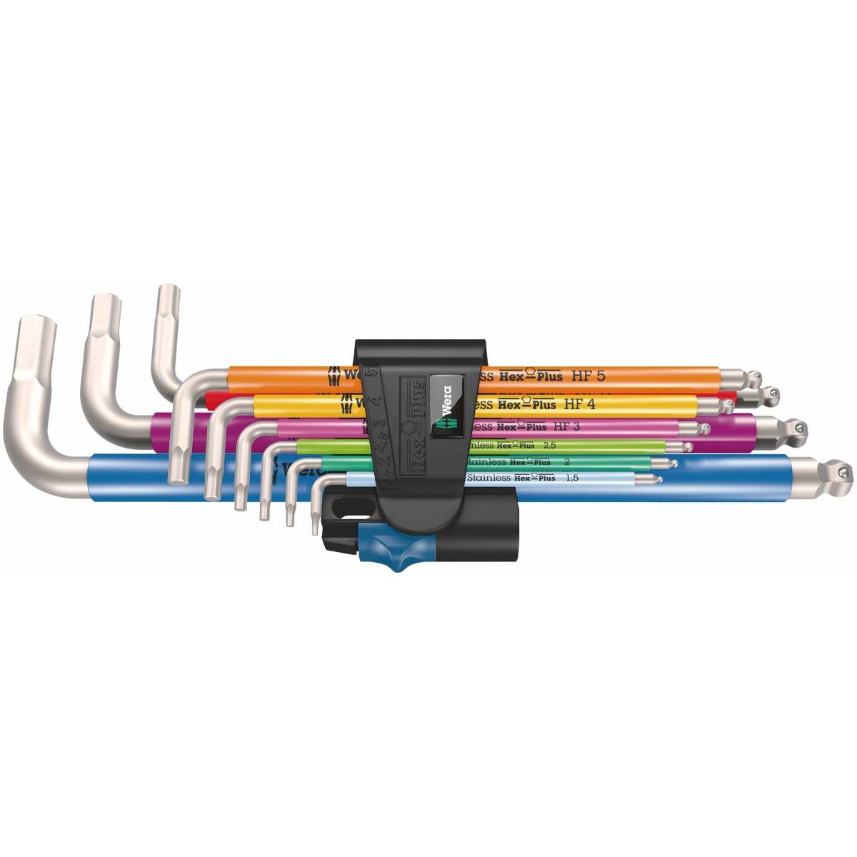 L-tüüpi kuuskant võtmete komplekt Wera 3950/9 Hex-Plus Multicolour HF Stainless 1;...