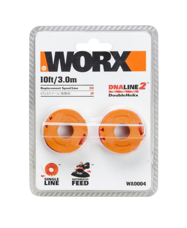 Trimmeri pool ja jõhv Worx WA0004.1; 1,65 mm/3 m; 2 tk