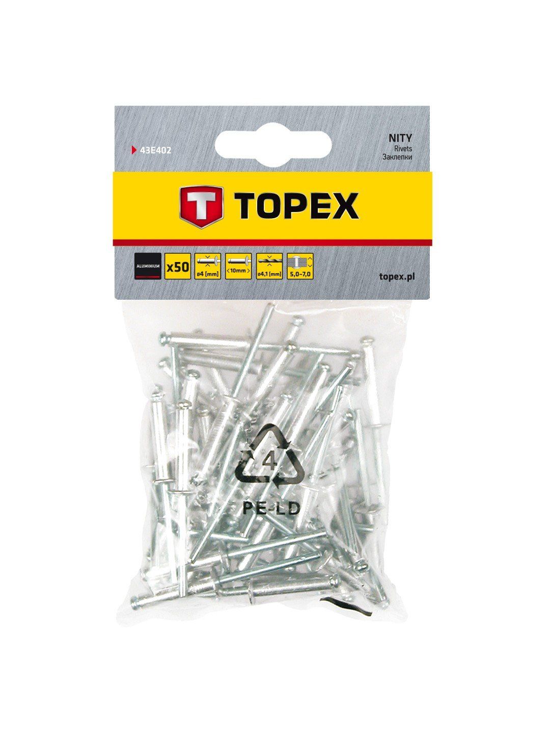 Needid Topex 43E402; 4,0x10 mm; 50 tk