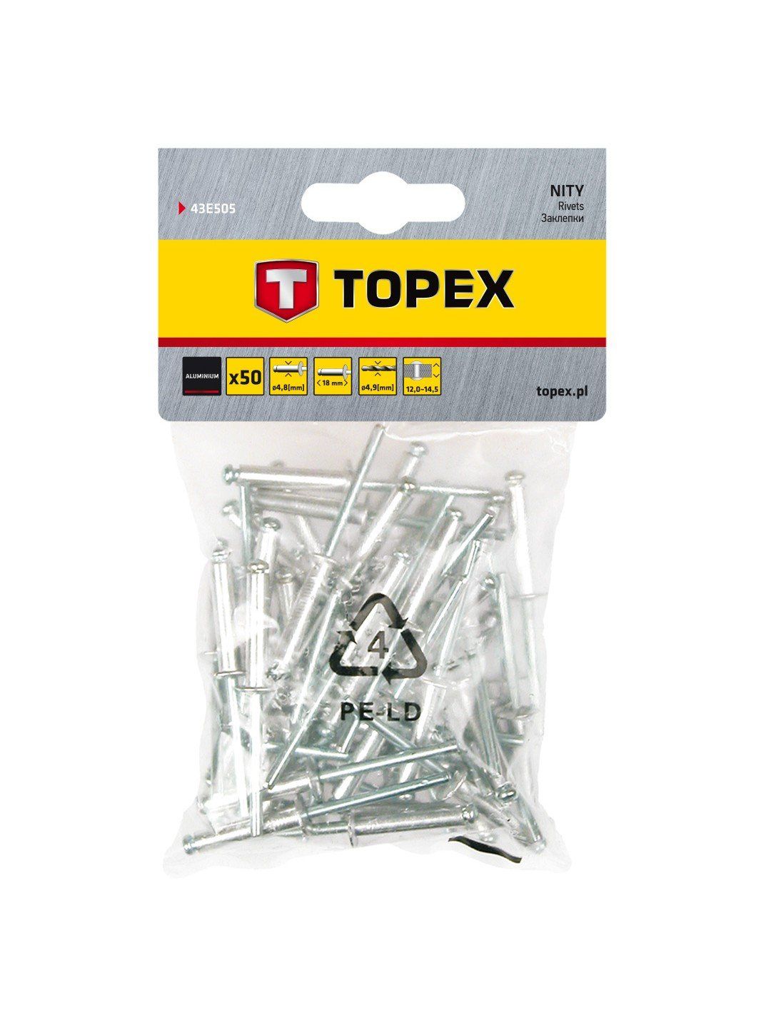 Needid Topex 43E505; 4,8x18 mm; 50 tk