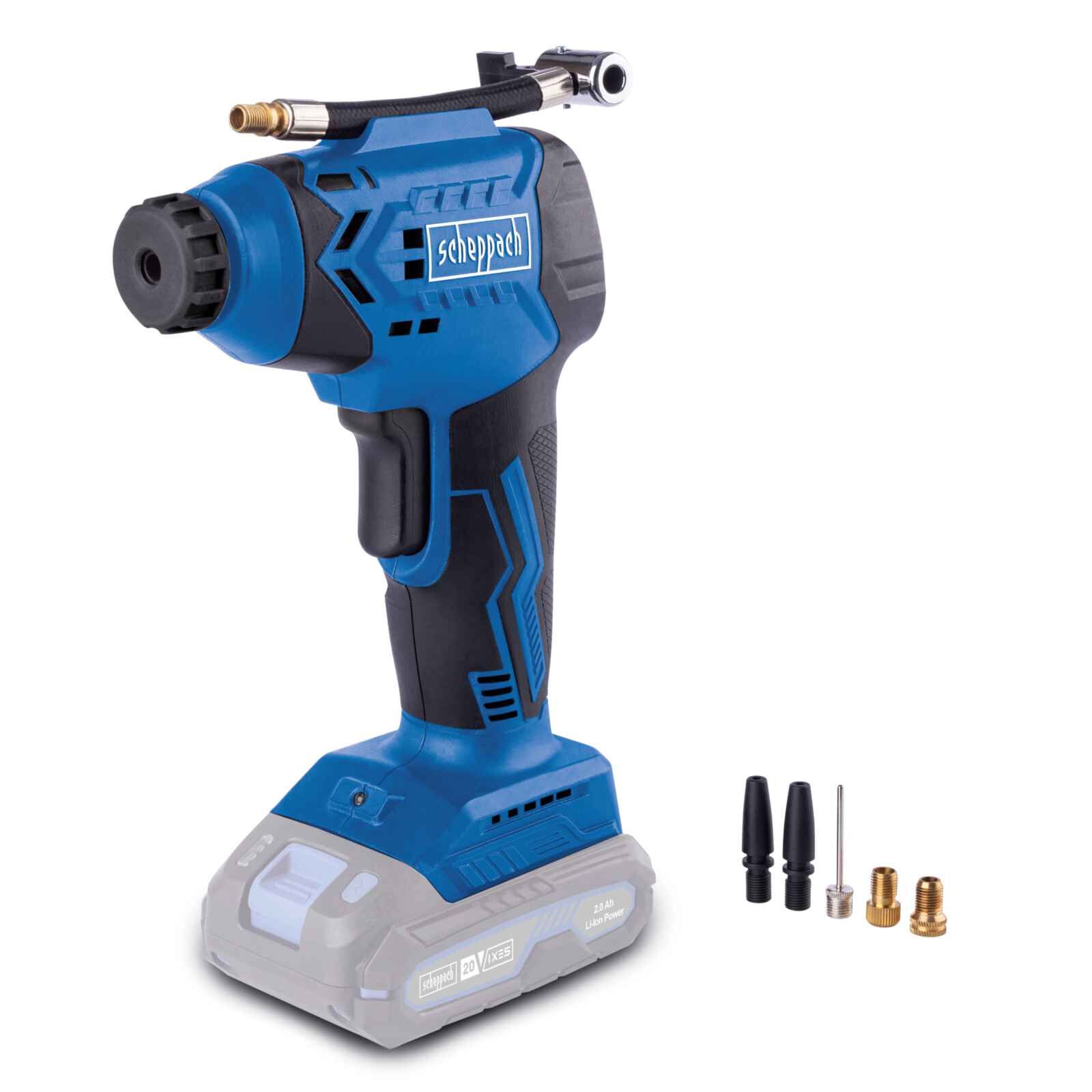 Juhtmeta õhupump Scheppach C-AC20-X; 20 V (ilma aku ja laadijata)
