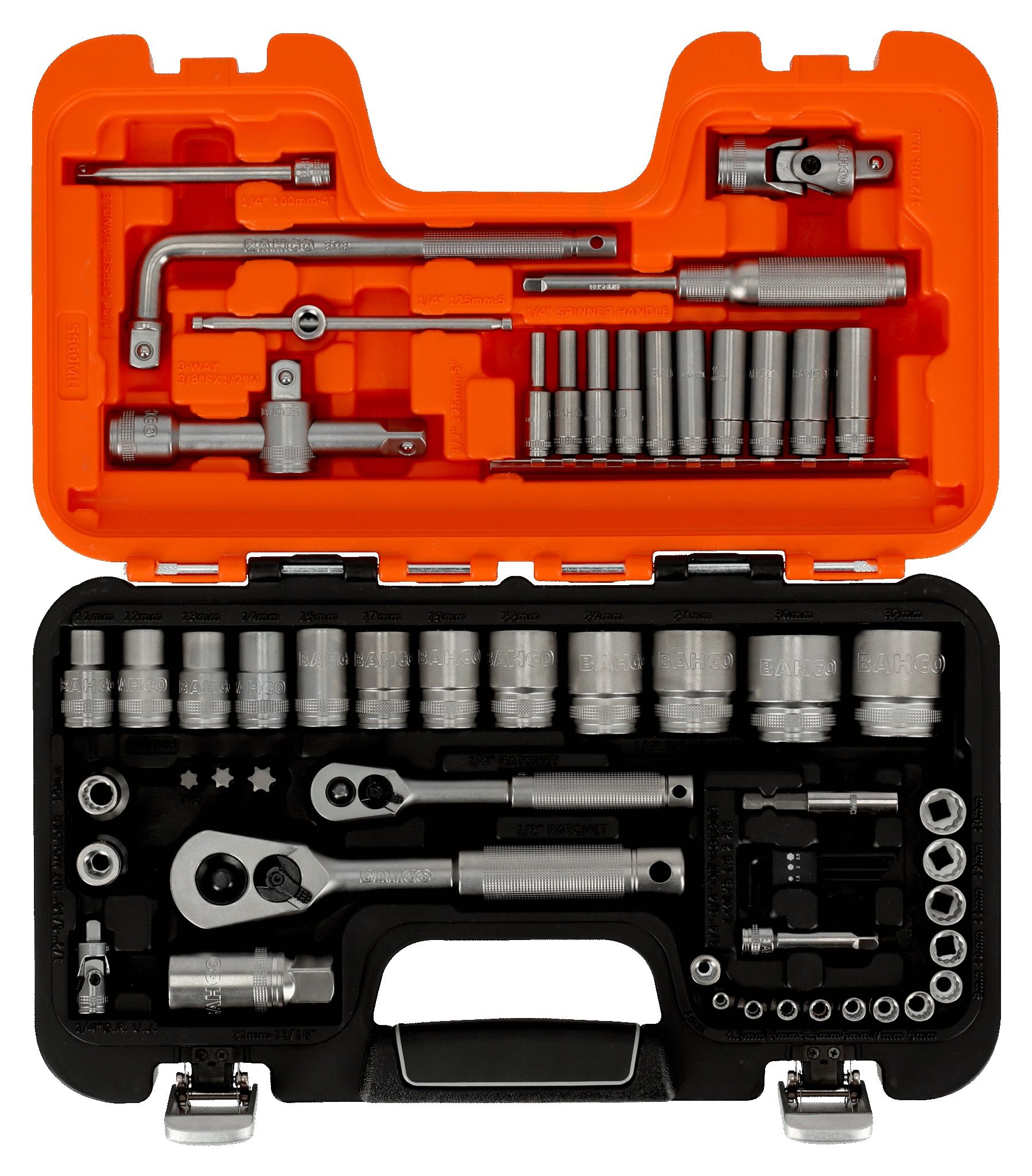 Tööriistakomplekt Bahco S560MH; 1/4''; 1/2''; 56 tk