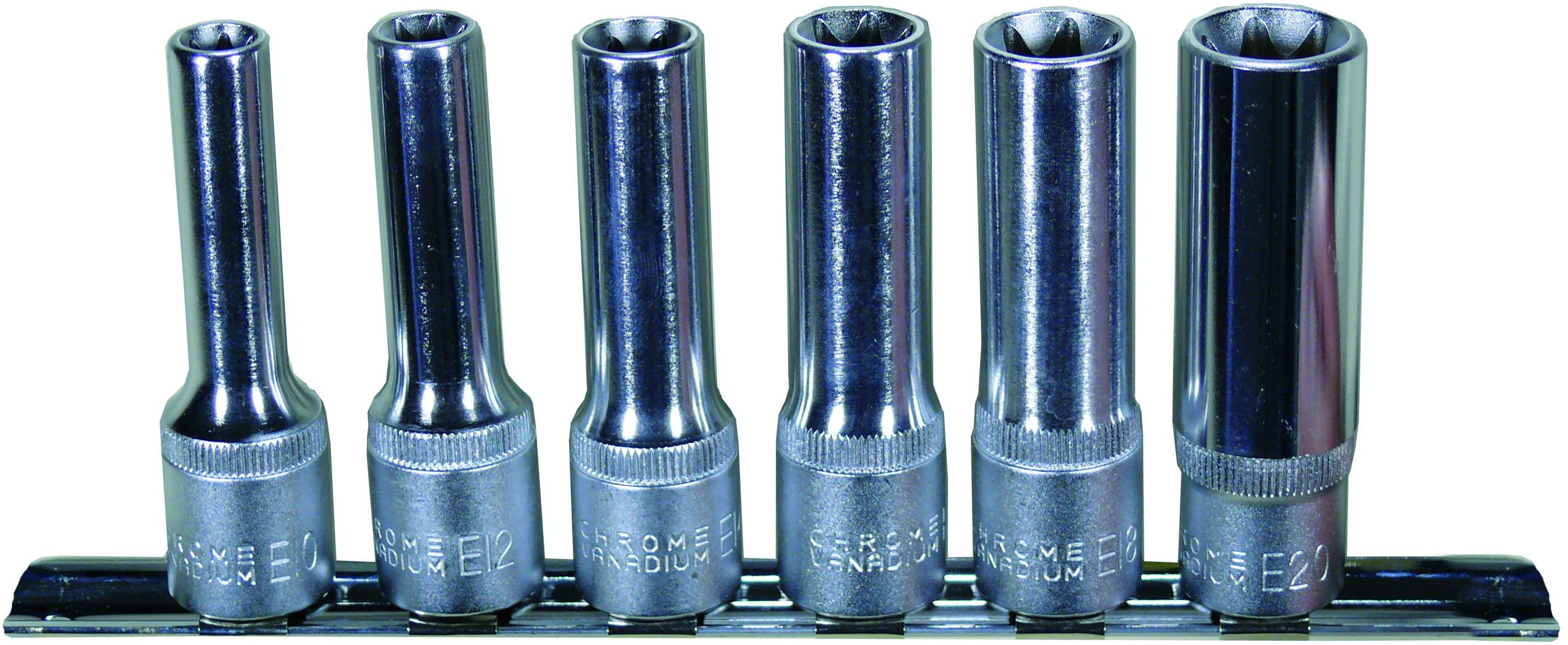 Padrunvõtmete komplekt Condor Werkzeug C2106; 1/2''; E10-E20; 6 tk