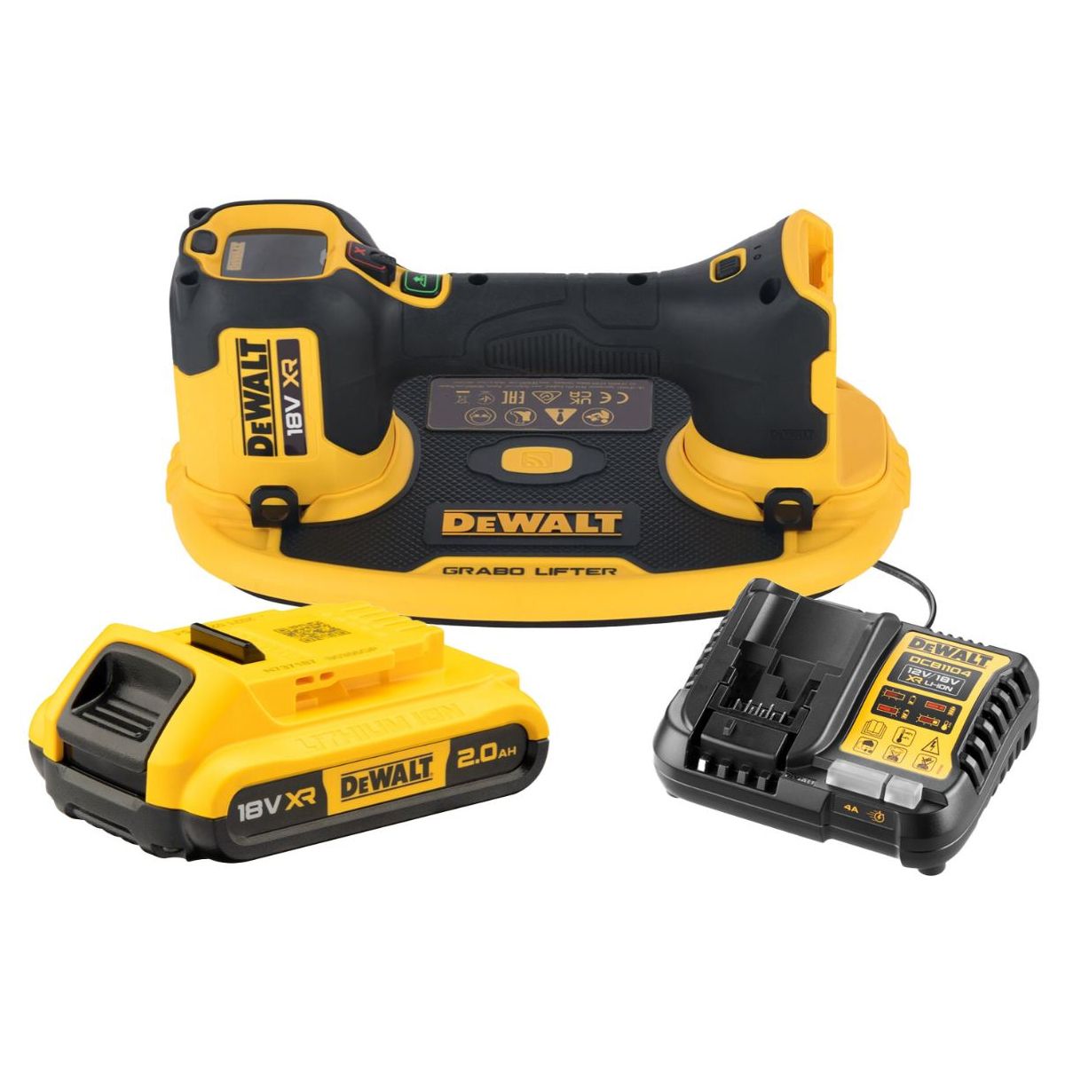 klaasitõstja iminapaga DeWalt DCE590D1T-QW; 120 kg; 18 V; 1x2,0 Ah aku