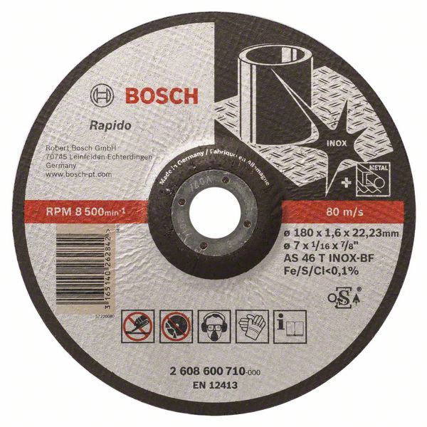 Abrasiiv lõikeketas Bosch AS 46 T INOX BF; 180x1,6 mm