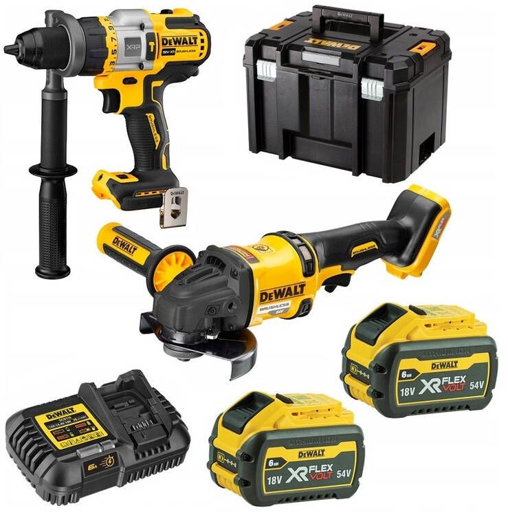 Tööriistakomplekt DeWalt DCK2016T2T-QW (DCD999 + DCG418); 2x6,0 Ah aku