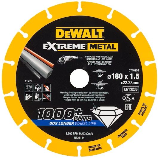 Teemantlõikeketas DeWalt DT40254-QZ; 180x22,23 mm
