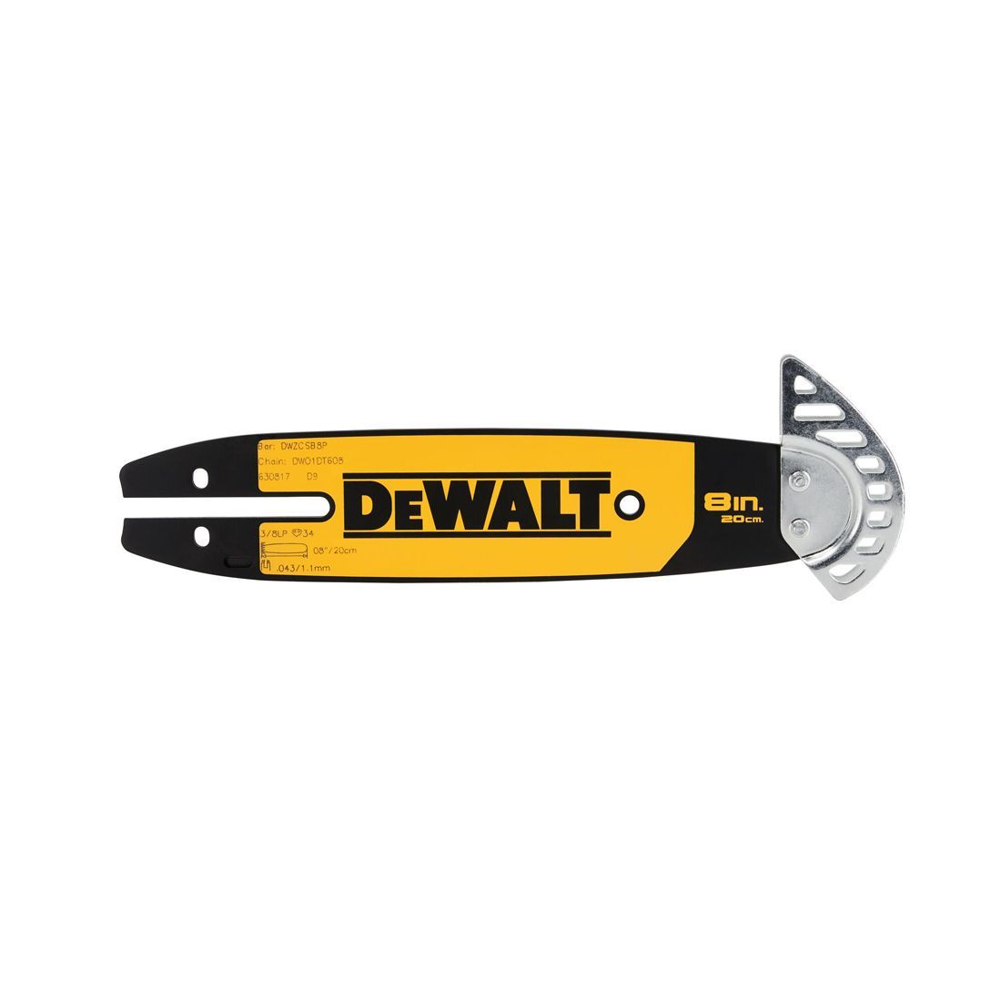 Kettsae juhtplaat DeWalt DT20694-QZ; 8''; 20 cm; 3/8''; 34; 1,1 mm