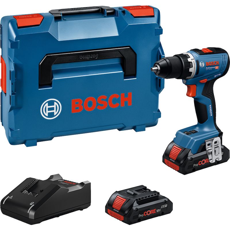 Akutrell-kruvikeeraja Bosch GSR 18V-65 Professional; 18 V; 2x4,0 Ah aku + L-Boxx 136