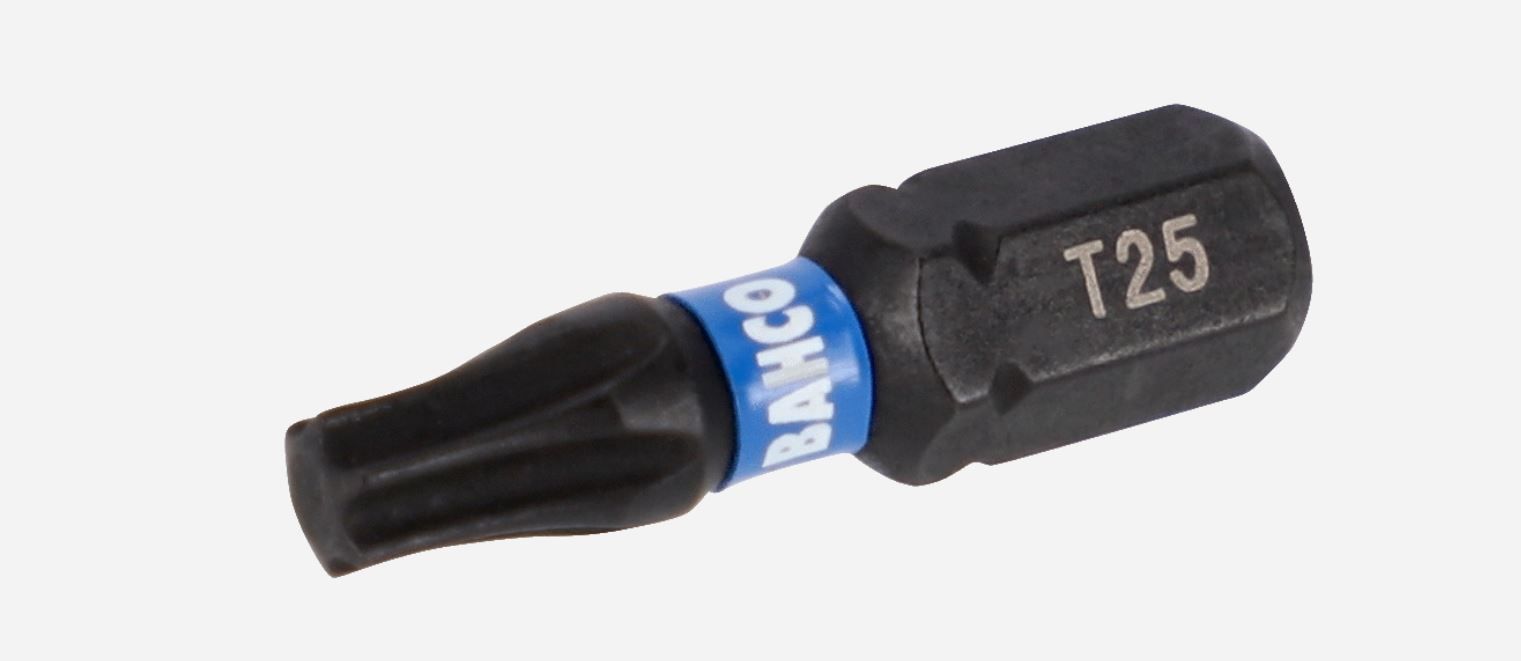 Löökkruvikeerajate otsakute komplekt Bahco 66IM/T25C-10P; T25; 25 mm; 10 tk