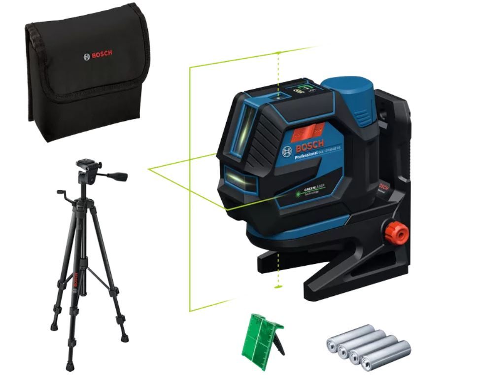 Ristjoonlaser Bosch GCL 12V-50-22 CG Professional; tarvikutega