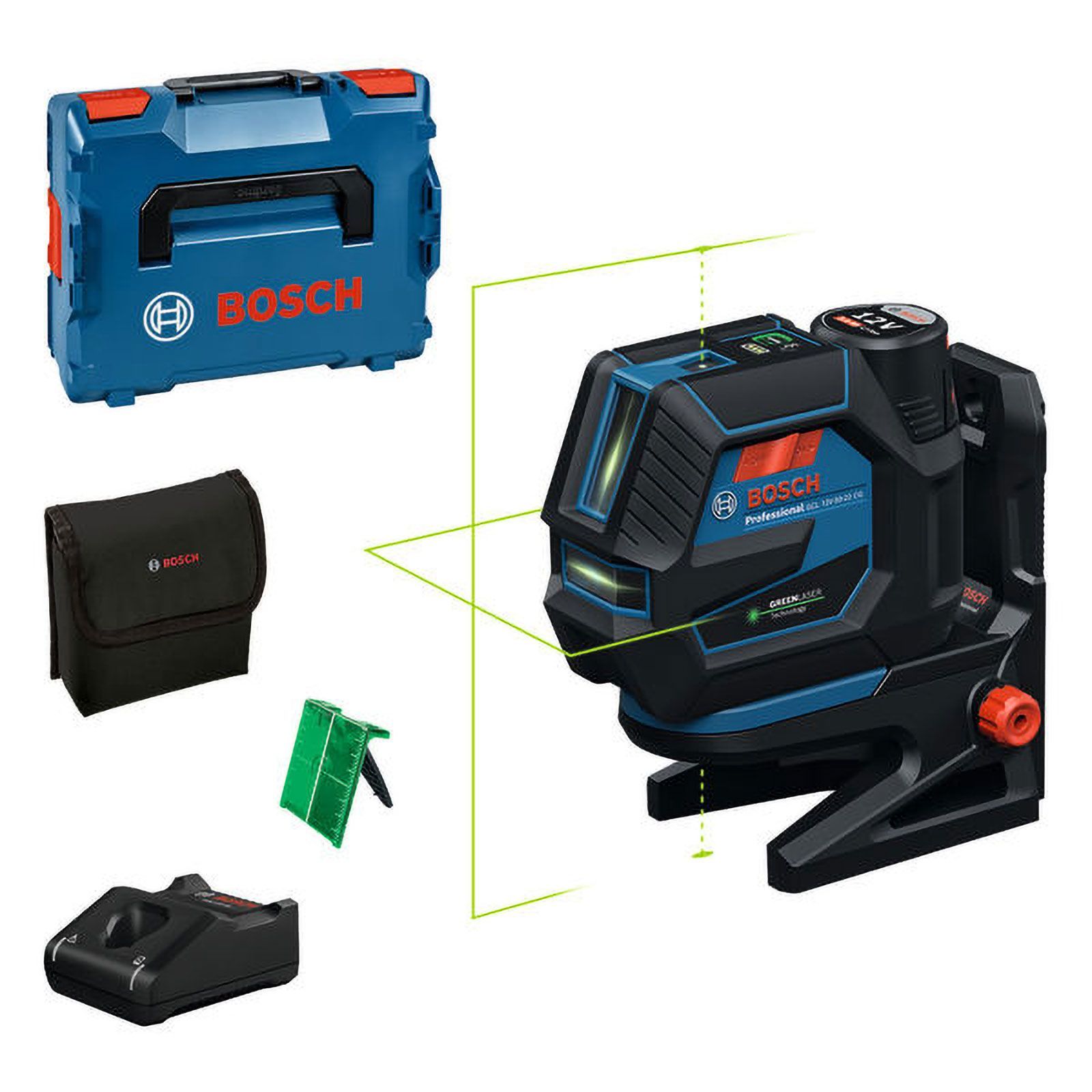 Ristjoonlaser Bosch GCL 12V-50-22 CG Professional; 12 V; 1x2,0 Ah aku + L-Boxx 136