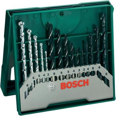 Universaalne puuride komplekt metalli jaoks. Bosch Mini X-Line; 3-8 mm; 15 tk