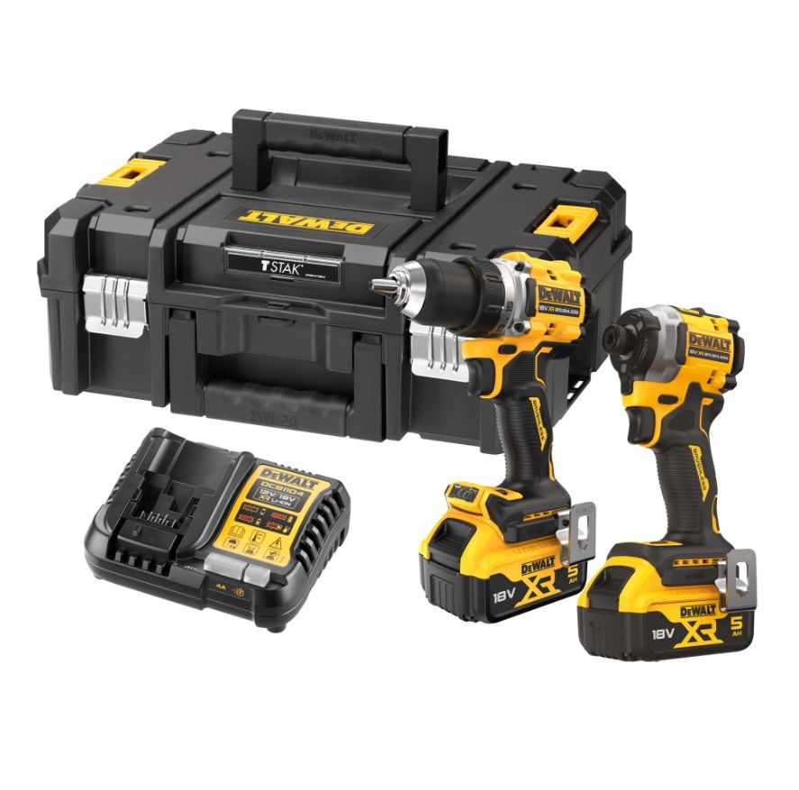 Tööriistakomplekt DeWalt DCK2051P2T-QW (DCD800 + DCF850); 18 V; 2x5,0 Ah aku