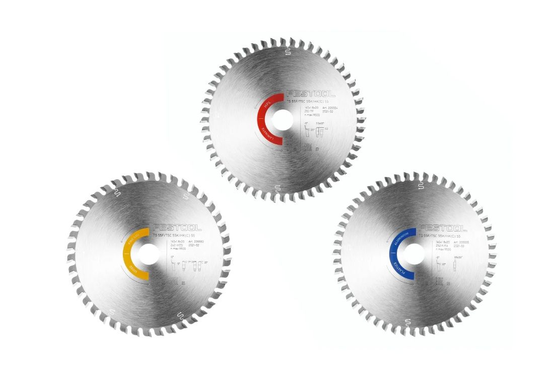 Lõikekettad Festool 578564; 160x20x1,8 mm; Z42/Z52; 10°/-5°; 3 tk