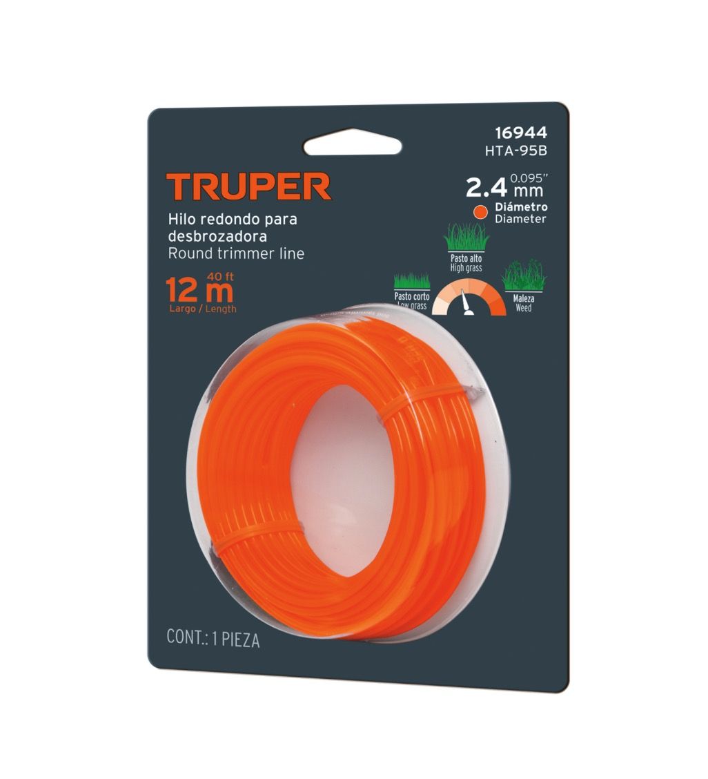 Trimmeri jõhv Truper HTA-95B; 2,4 mm x 12 m