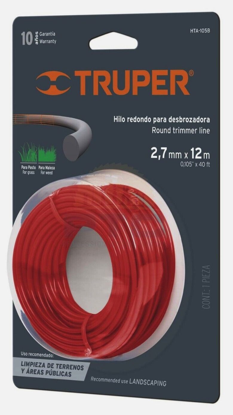 Trimmeri jõhv Truper HTA-105B; 2,7 mm x 12 m