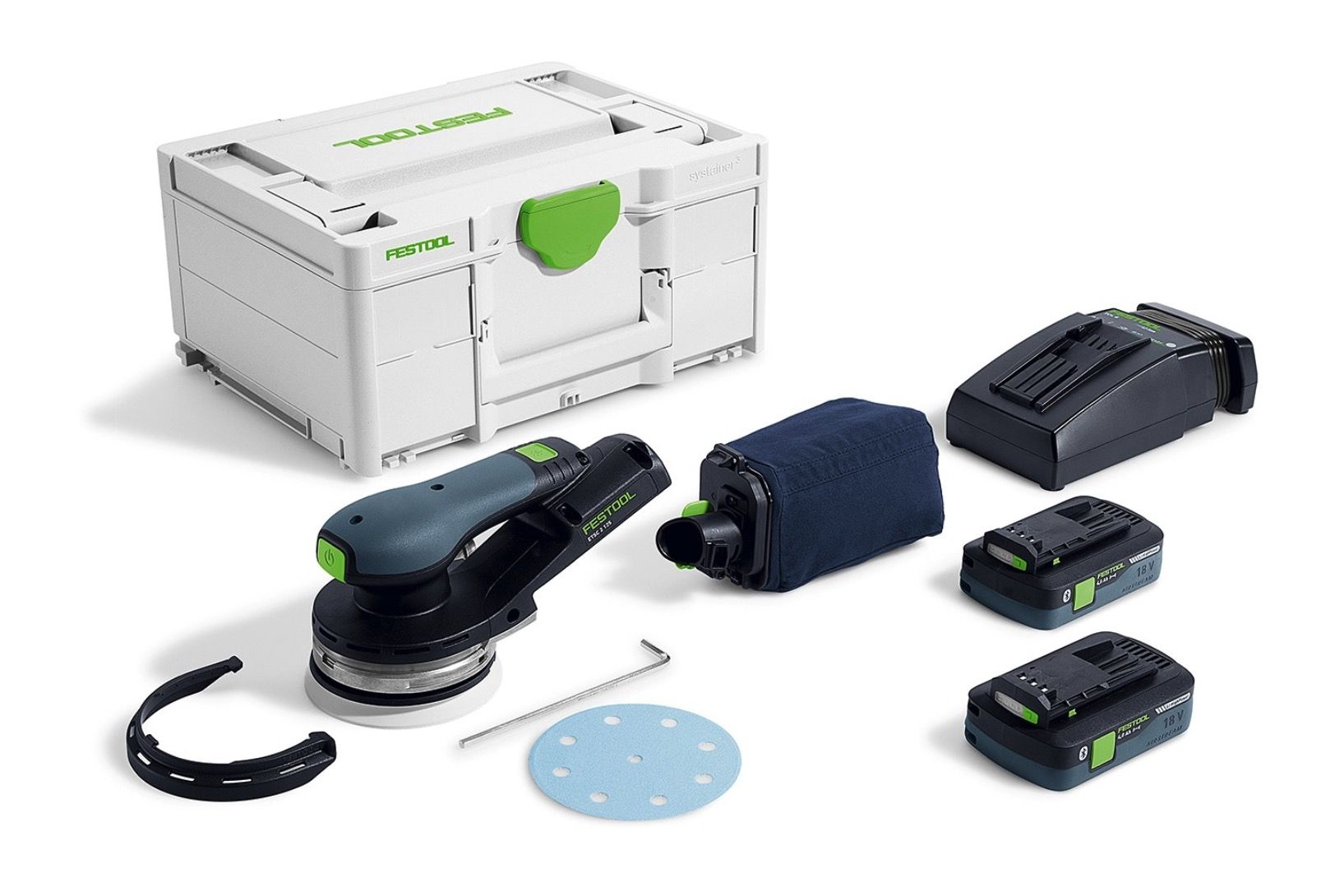 Ekstsentriklihvmasin Festool ETSC 2 125 4,0 I-Plus; 18 V; 2x4,0 Ah aku