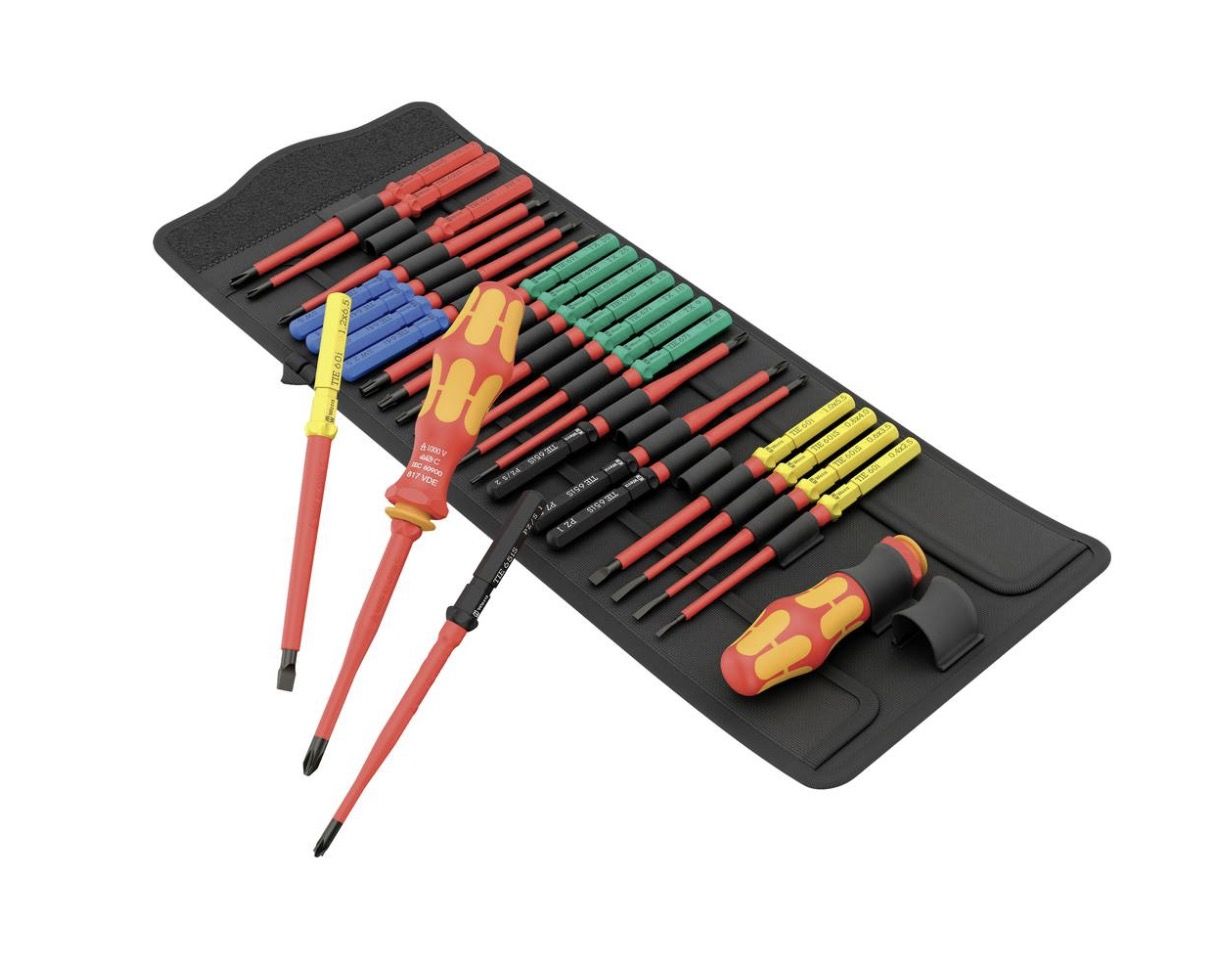 Kruvikeeraja käepide Wera Kraftform Kompakt VDE Big Pack 1 + Kruvikeeraja otsakud