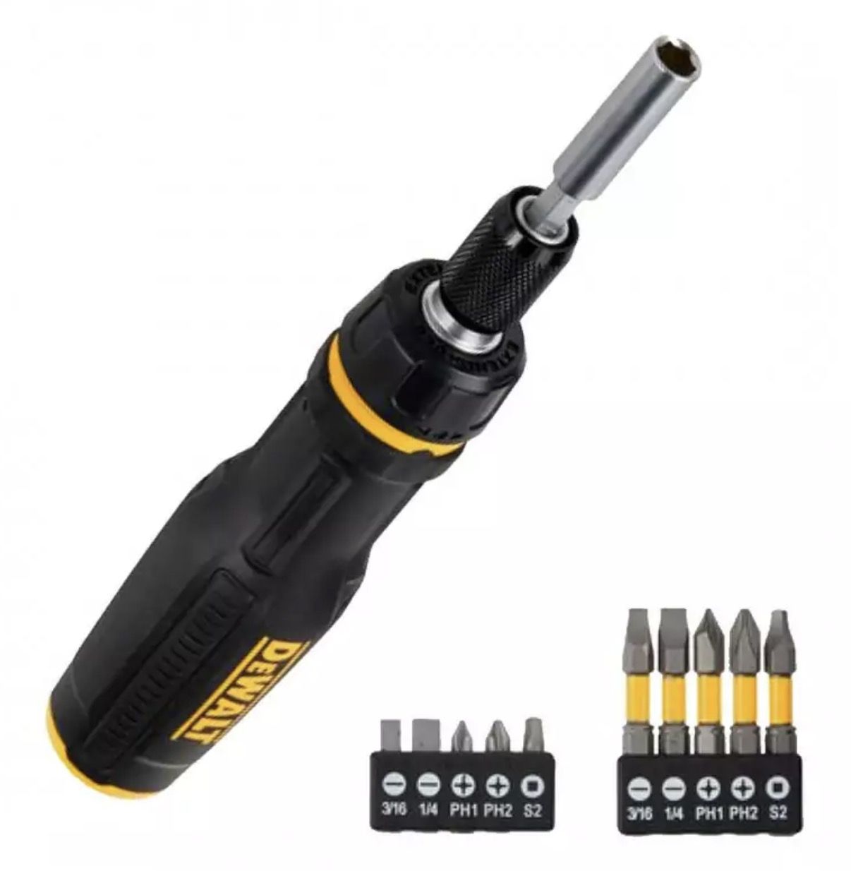 Kruvikeeraja käepide DeWalt DWHT68001-0 + Kruvikeeraja otsakud