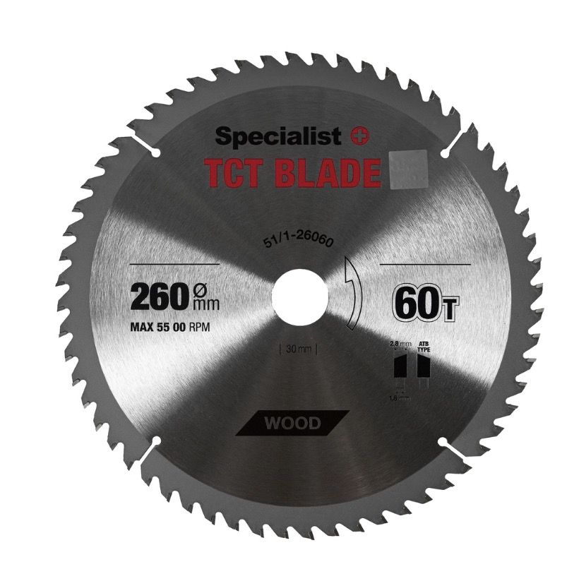 Saeketas puidule Specialist+ Wood; 260x30 mm; Z60