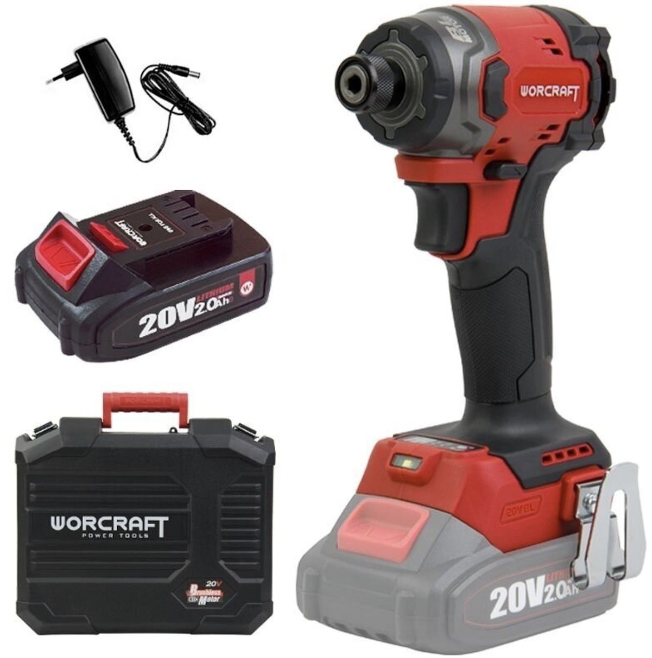 Löökkruvikeeraja Worcraft CIS?S20LiBM-260; 20 V; 1x2,0 Ah aku