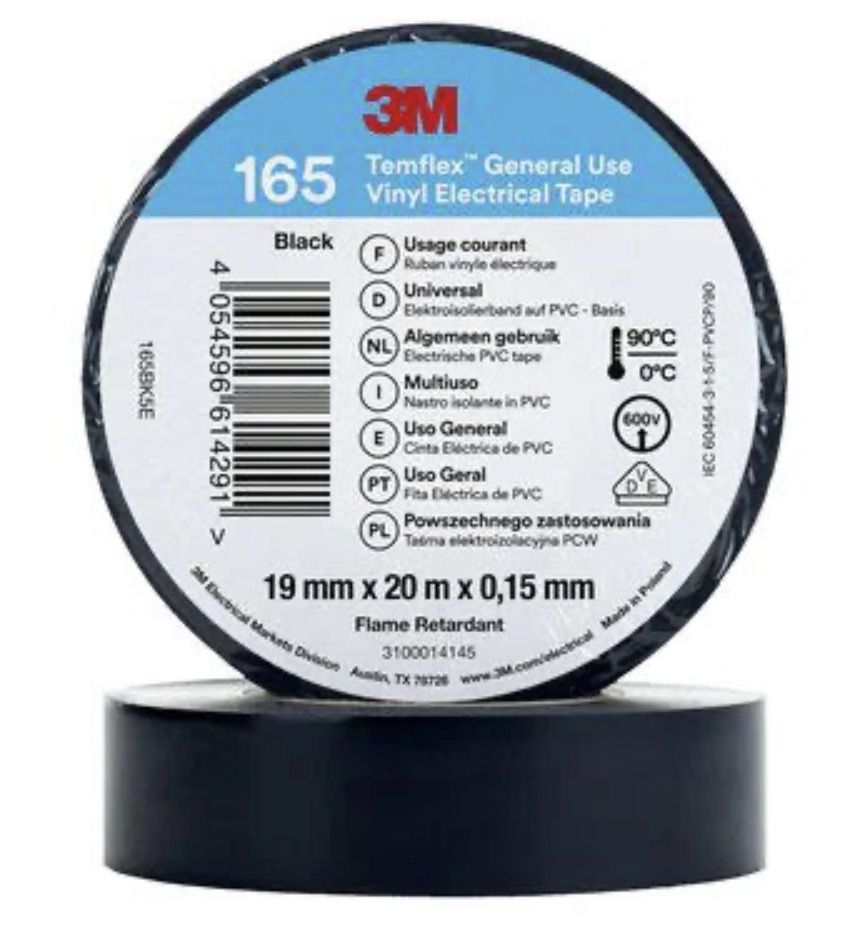 Isoleerlint 3M Temflex 165; 19 mm; 20 m; must
