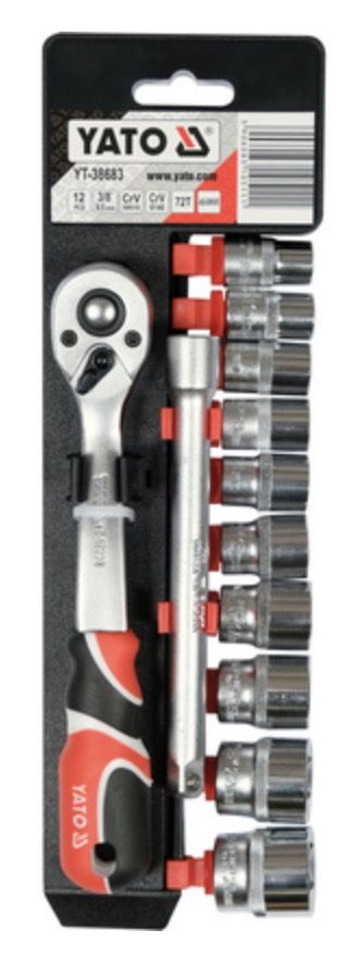 Padrunvõtmete komplekt Yato YT-38683; 3/8''; 12 tk