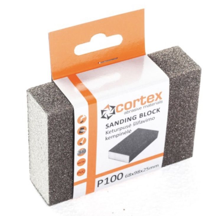 Lihvimis käsn Cortex 14417; 98x68x25 mm; P100