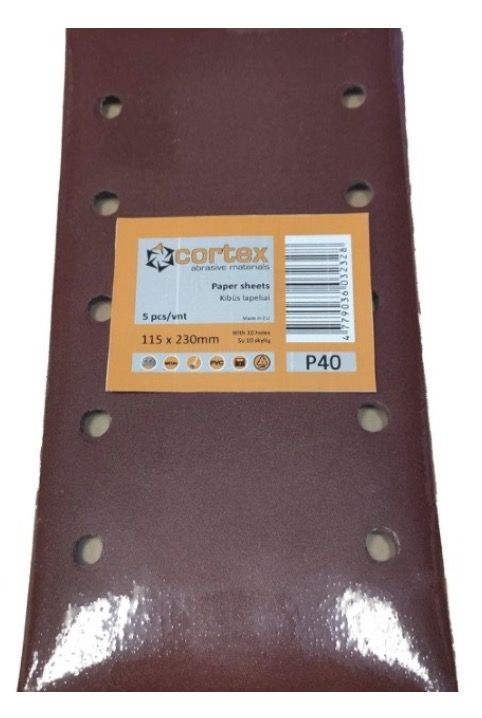 Lihvpaber vibrolihvmasinatele Cortex 31416; 115x230 mm; P60; 5 tk