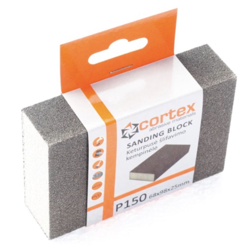 Lihvimis käsn Cortex 14419; 98x68x25 mm; P150