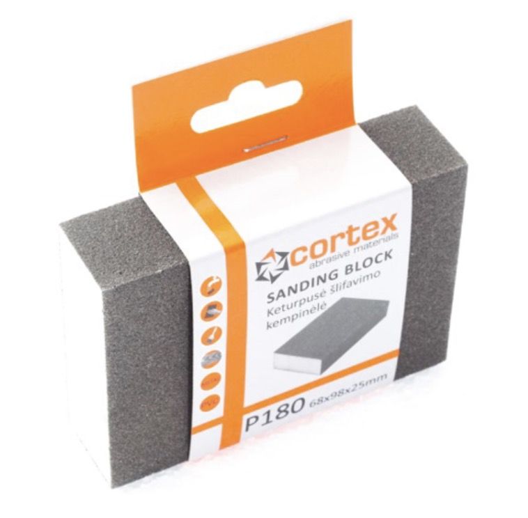 Lihvimis käsn Cortex 14420; 98x68x25 mm; P180